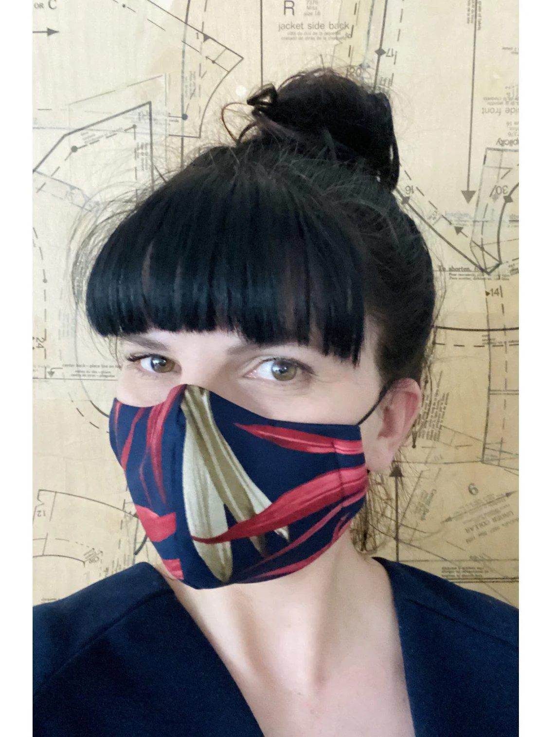 Face Mask – Tropical Navy - Image 3