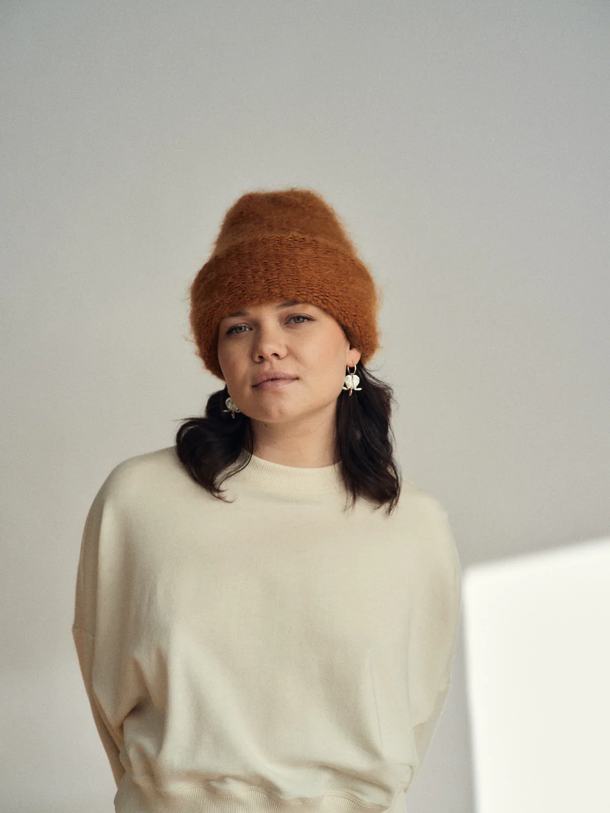 Cloud Mohair Beanie – Golden Latte - Image 3