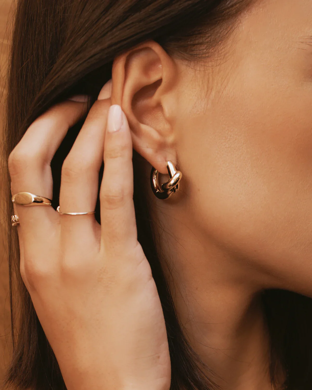 Knot Hoops – Gold - Image 2