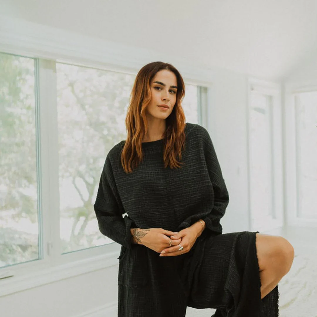 Crinkle Long Sleeve Boat Top - Image 5
