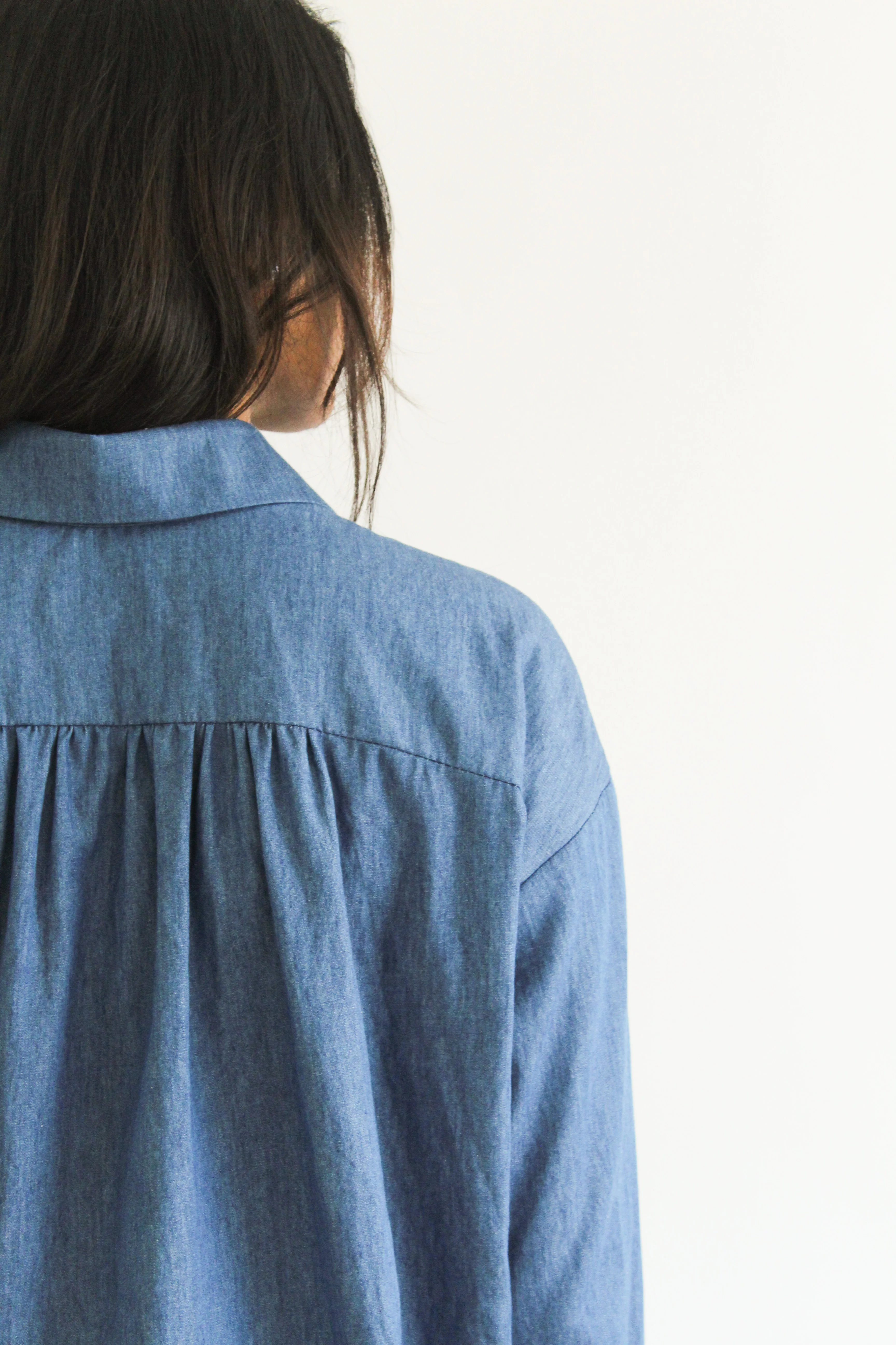 Denim Collar Blouse - Image 4
